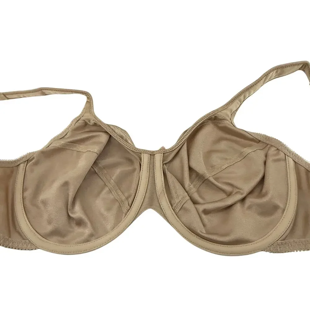 Bali Minimizer Satin Tracings Comfort Strap Underwire Bra 36D Beige
